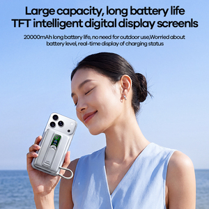 <span class=keywords><strong>REMAX</strong></span> พาวเวอร์แบงค์แม่เหล็กไร้สาย <span class=keywords><strong>20000mAh</strong></span> รองรับการชาร์จเร็ว PD40W 360 องศา °   ขาตั้งแบบพับได้ สายเคเบิล Type-C ในตัว จอแสดงผล TFT 15W 3 ช่อง - Product Image 4