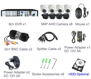 6 8 canaux 8CH AHD DVR Kit 2MP 1080P Full HD caméra analogique ensemble tout en un DVR XVR enregistreur CCTV système de caméra pour la sécurité à domicile