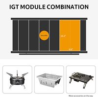 Table de camping pliante en aluminium IGT, hauteur réglable, surface de cuisson extensible, mobilier d'extérieur