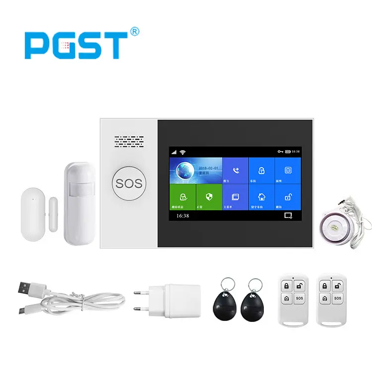 PGST फैक्टरी एंड्रॉयड iOS एप्लिकेशन रिमोट कंट्रोल वाईफ़ाई जीएसएम घर सुरक्षा गेटवे tuya स्मार्ट अलार्म प्रणाली के लिए घर
