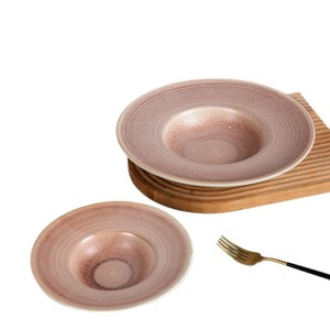 Assiette de service en céramique rose Xinwee, design moderne et simple, compatible micro-ondes et lave-vaisselle, écologique, durable, personnalisable - Product Image 5