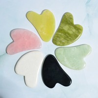 Gua Sha en Jade Vert Naturel, Pierre Lisse et Froide pour la Relaxation Musculaire, Ensemble d'Outils de Massage Corporel