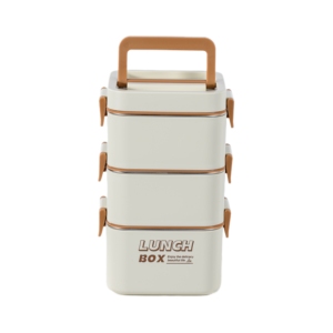 Boîte à lunch bento rectangulaire S13 en acier inoxydable, à un seul niveau, 3 compartiments, chauffable, étanche, empilable, avec poignée pour l'école - Product Image 1