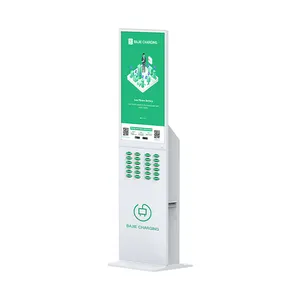 Điện thoại di động sạc kiosk màn hình 24 khe cắm cho thuê trạm chia sẻ điện thoại di động ngân hàng Trạm điện thoại di động sạc kiosk