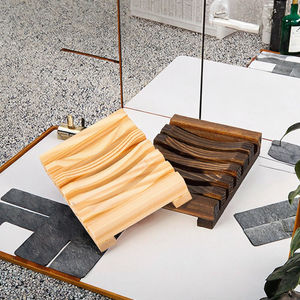 Porte-savon en bois naturel, support de rangement élégant pour la salle de bain, plateau de bain, support de plaque - Product Image 3