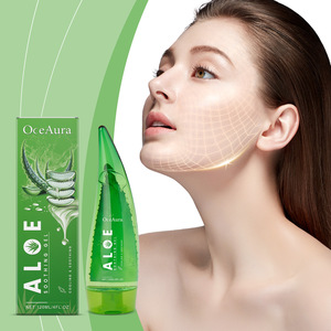 Etiqueta privada 100% Gel de aloe vera calmante antiarrugas brillo natural puro para la piel de la cara - Product Image 1