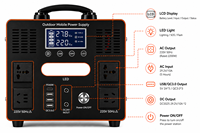 Station d'alimentation portable LiFePO4 2200W 2201.6Wh, générateur solaire MPPT à onde sinusoïdale pure pour usage domestique, camping-car, voiture et situations d'urgence