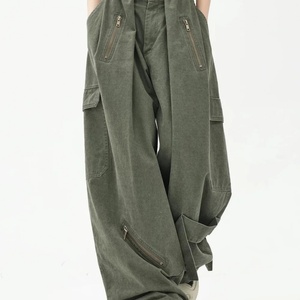 Pantalones Cargo de Alta Calidad para Mujer, con Cordón, Bolsillos Grandes, Corte Recto, Lavado Ácido, Pantalones Jogger Holgados - Product Image 1