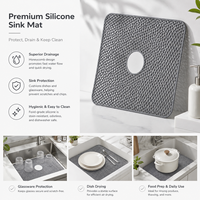 Tapis de protection moderne en silicone pour évier de cuisine, écologique, antidérapant, résistant à la chaleur, accessoire pour évier central domestique