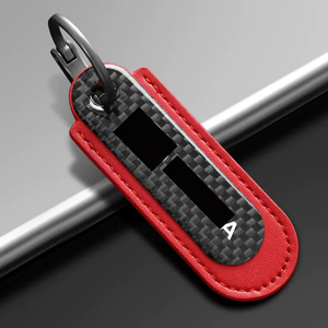 Groothandel Custom Gepersonaliseerde Koolstofvezel Zwart Lederen Auto Sleutelhanger - Product Image 4
