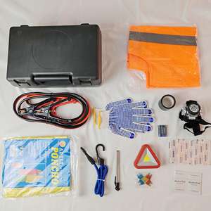 Kit d'outils d'urgence automobile avec câbles de démarrage, matériau Oxford, kit de sécurité de premiers secours et d'assistance routière de 37 pièces - Product Image 5