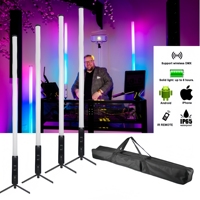 Barra de Luz LED Portátil IP65 Inalámbrica con Batería, 360 Píxeles, Control Remoto por WiFi y APP, Resistente al Agua, DMX512, para Clubes, Fiestas, DJ y Escenarios