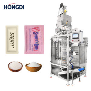 Machine d'emballage automatique à 3 voies et 4 soudures latérales pour granulés, remplisseuse de sachets haute vitesse pour sucre, sel, épices, ensacheuse verticale sous film - Product Image 2