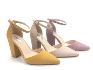 2023 scarpe da donna stile gomma pianura primavera estate caviglia nabuk materiale PU tacco a blocco Super alto punta a punta donna donna - Product Image 2