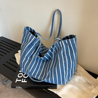 Vente en gros de sacs cabas tendance personnalisés rayés en tissu et coton de couleur sac à provisions lourd imprimé sac de plage en toile avec poignée en corde