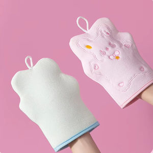 Gants de bain exfoliants et produits de bain double usage en forme de lapin de dessin animé, pour un soulagement efficace des douleurs dorsales et une exfoliation sans effort - Product Image 6