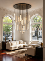 Lustre en cristal personnalisé, luminaire suspendu moderne de luxe, lustre LED pour salon, plafonds hauts, lustres d'hôtel