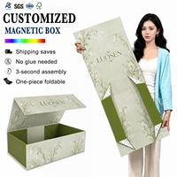 Boîtes cadeaux pliantes magnétiques avec logo personnalisé, boîtes pour parfums, vêtements, bougies parfumées, emballage en papier de luxe