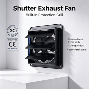 Ventilador Extractor de Cocina de 12 Pulgadas con Rejilla Negra, Silencioso <span class=keywords><strong>y</strong></span> <span class=keywords><strong>Potente</strong></span>, para Ventana, <span class=keywords><strong>Campana</strong></span> <span class=keywords><strong>Extractora</strong></span> Doméstica - Product Image 1