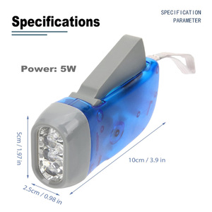 Lampe torche à manivelle personnalisée avec logo IDEA GIFT, lampes torches promotionnelles, mini lampe torche LED d'urgence pour la survie en plein air - Product Image 4