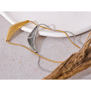 JINYOU 2603 Acero inoxidable 316l colgante de clavícula collar impermeable 18K PVD plateado moda Collar joyería nuevo estilo elegante - Product Image 2