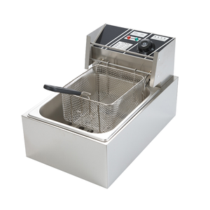 Friteuse professionnelle de comptoir en acier inoxydable, machine à frire électrique avec panier pour restaurant et snack-bar - Product Image 1