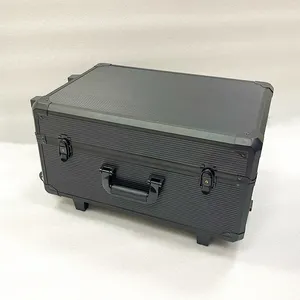 Professional aluminum hard carry case trolley large aluminum briefcase carrying protective tool portable equipment case box