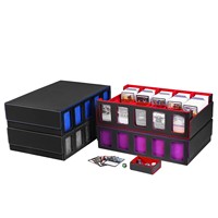 Étui à cartes JIAYU tendance en PU imprimé sérigraphié, grande capacité, 5 rangées, à ouverture complète, fermeture magnétique, blocage RFID, pour cartes TCG et cartes sportives