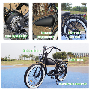 Retro Electric Cruiser Bike Fat Tire <span class=keywords><strong>Batería</strong></span> de <span class=keywords><strong>litio</strong></span> 250W/500W/750W Chopper Ebike Style - Product Image 3