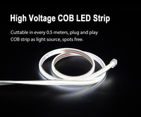 Bande lumineuse LED super brillante 110V 220V 320 LED/m COB étanche IP65 en aluminium et plastique flexible 8mm PCB / Télécommande Wi-Fi