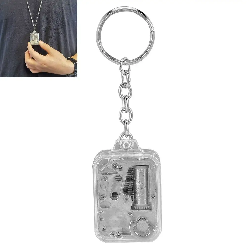 New Portable Mini Music Box Pendants Travel Charm Pendant Birthday Gift Metal Key Chain Rings Purse Bags Pend Music Box Keychain