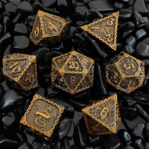 COC Running TRPG Group Multi-Face 7 Jeu de société DICE 16mm Cuivre <span class=keywords><strong>Cube</strong></span> Carré D20 Métal Dés MDN Donjons Dragons Csulu MDN - Product Image 4