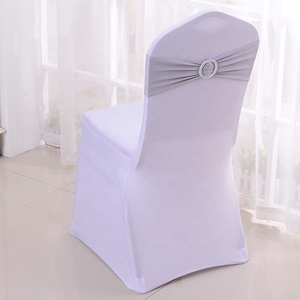 Banda elástica azul Lisa para silla, con hebilla, para eventos, decoración de silla de boda, buen precio - Product Image 5