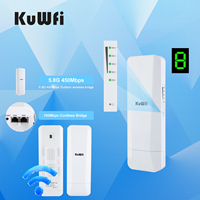 Pont Wi-Fi sans fil longue portée KuWFi 450 Mbps 5.8G, modèle N660, portée 3 km, pour réseau Wi-Fi agricole point à point