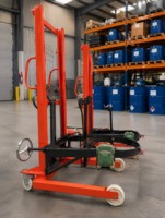 Amity Care Empileur de fûts hydraulique 500 kg avec pince rotative à 360 degrés, élévateur 1,6 m, transpalette basculante pour fûts d'huile de 585 mm