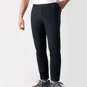 Pantaloni in Denim Premium a Vita Alta per Uomo, Produzione Diretta, Primavera-Autunno, Stile Business in Classico Blu Scuro - Product Image 3