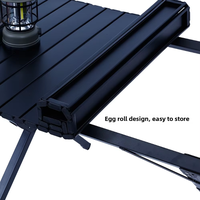 Verstärkter Kohlenstoffstahl Klappbarer Rolltisch Tragbarer Outdoor-Camping-Tisch für Roadtrips und Picknicks
