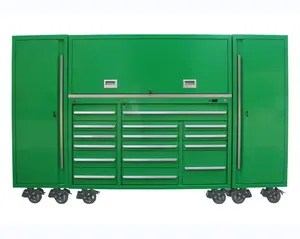 Caixa de ferramentas de metal com armários superiores, carrinho de ferramentas para fornecedor, caixa de ferramentas de 72 unidades, carrinho de rolo, armário