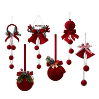Cloche de Noël de style Shengyuan, pendentif en plastique floqué nordique, ornement décoratif pour vitrine