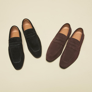 New Arrival Luxury Men's Dress Shoes Genuine Leather Loafers <b>Pointed</b> Toe Slip-On Height Increasing <b>Light</b> Fashion Trend - Product Image 5