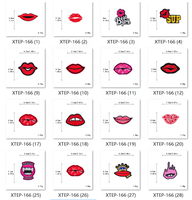 Patch bordir panas bibir baru penjualan laris desain pola bibir indah kustom besi bordir pada Patch