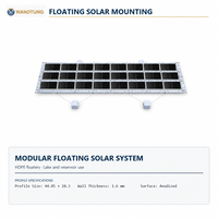 Système de montage solaire flottant en alliage d'aluminium anodisé, support solaire flottant pour utilisation en lac et en réservoir