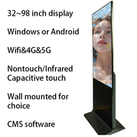 Pantalla de publicidad táctil digital de 55 pulgadas con multitáctil infrarroja para uso en interiores Sistema Android Sistema de publicación de contenido gratuito