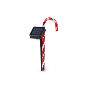 Lámpara Decorativa Solar con Forma de Bastón de Caramelo Navideño, IP55 Impermeable, para Exteriores, Patio, Jardín, Camino - Product Image 1