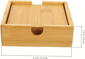 Posavasos Cuadrados de Bambú Ecológicos Personalizables, Diseño Moderno, Regalos Personalizados para el Hogar o Restaurantes - Product Image 5