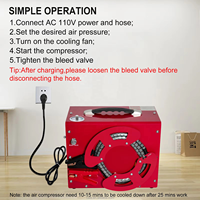 Compresseur d'air PCP 12V TUDIVING en promotion, certifié CE, portable, 110V, arrêt automatique, haute pression 4500psi 30mpa 300bar, pour paintball et plongée sous-marine
