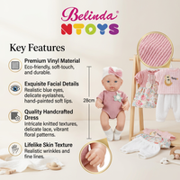 Poupées de bébé nouveau-né Belinda Toys Reborn 11 pouces en vinyle, poupées de bébé nouveau-né réalistes pour filles, poupées de bébé Reborn unisexes, jouets réalistes