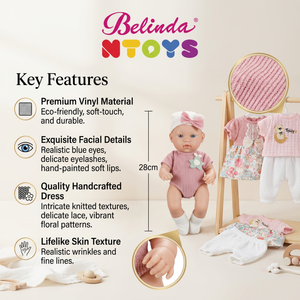 Bambole Reborn <span class=keywords><strong>Belinda</strong></span> Toys per Neonati, 11 Pollici, in Vinile, Realistiche, per Bambine e Bambini, Bambole Reborn Realistiche - Product Image 3