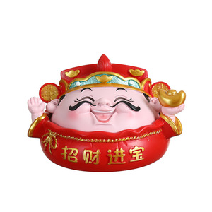 Yu Mo God Of Wealth Candy Tray Multi Functional Decorative <b>Ornament</b> Phone Holder <b>Car</b> Decoration Gift - Product Image 5