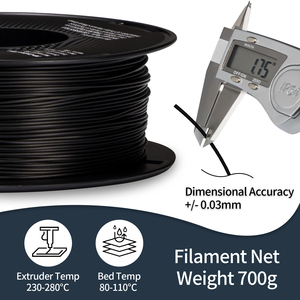 Filament en Fibre de Carbone TINMORRY PP-CF 1.75mm pour Imprimante 3D, Compatible ASA ABS PLA PETG PC+ PA, Filament ASA CF Noir en Fibre de Carbone - Product Image 2
